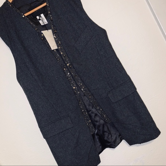 🦋NWT MM Couture Long Gray Vest - Picture 3 of 4